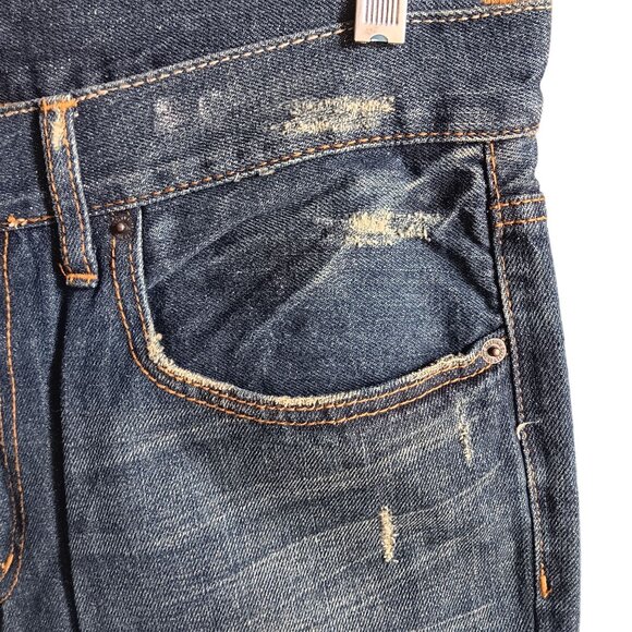 Mossimo Mens Bootcut Jeans Size 33x32 Distressed Denim - Picture 3 of 8